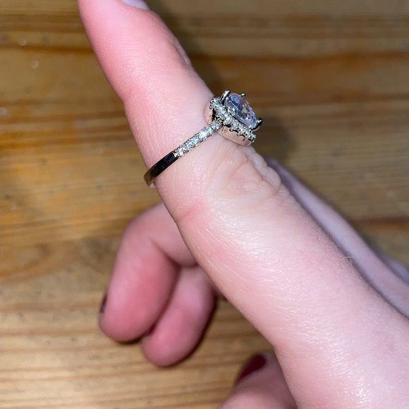 Cubic Zirconia Engagement Ring Heart Shape - Picture 12 of 13